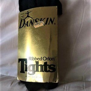 Vintage Black Danskin Ribbed Orlon Tights